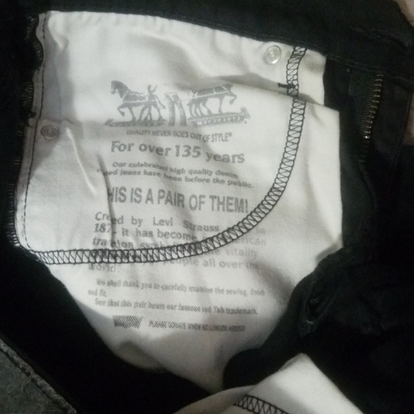 VNTG LEVI'S 510 BLACK SKINNY JEAN SZ31/32 RAW HEM - Picture 5 of 11